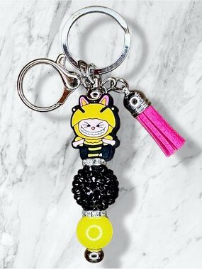 Labubu Bumble Bee Beaded Keychain